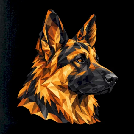 Německý ovčák - geometrická hlava