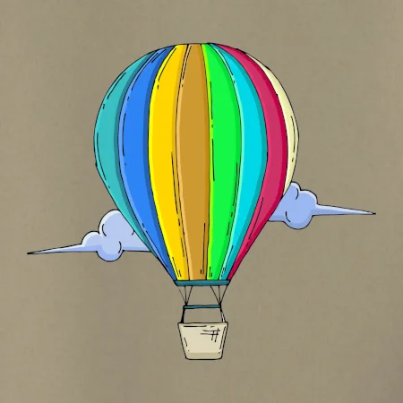Teplovzdušný balón v oblakoch