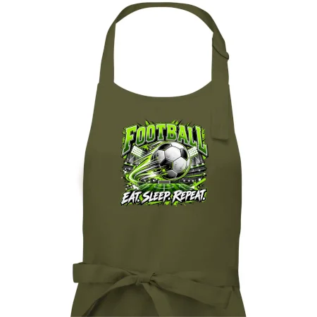 Futbalová lopta a štadión eat sleep repeat