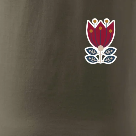 Folklór na prsníku kvetina štvorlistá