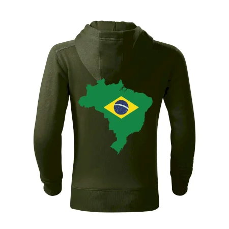 Brazília vlajka v mape