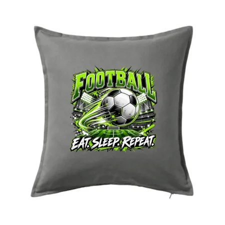 Futbalová lopta a štadión eat sleep repeat