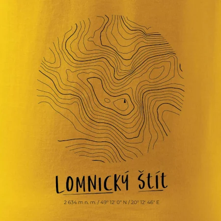 Lomnický štít - vrstevnice v kruhu