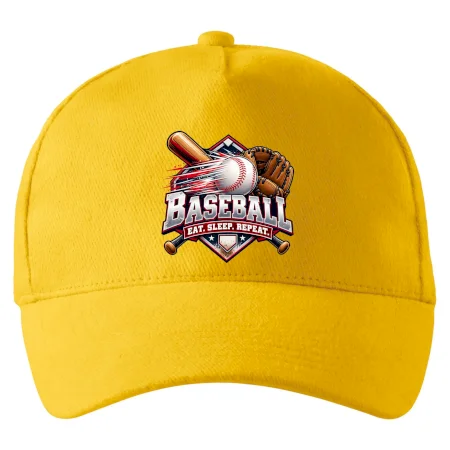 Baseballová pálka s rukavicou eat sleep repeat