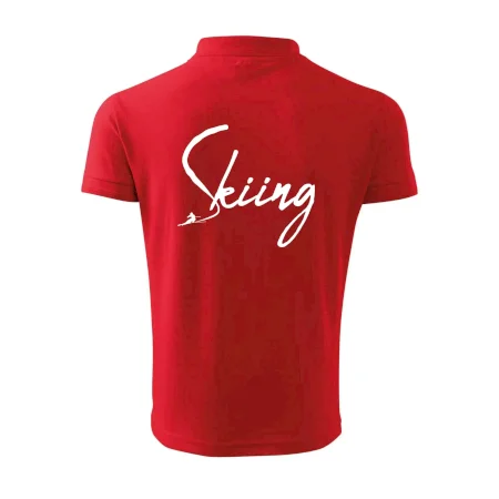 Skiing nápis lyžiar