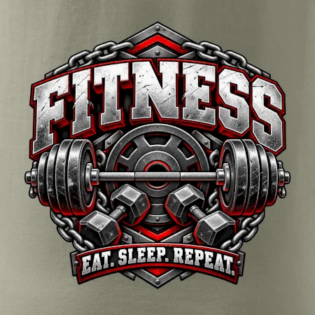 Fitness činka a závažia eat sleep repeat