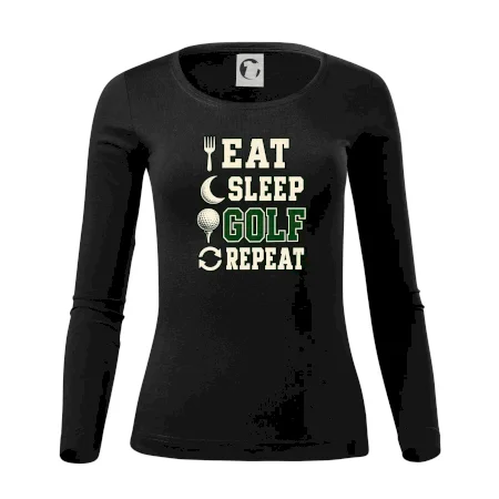Eat sleep golf repeat typografie