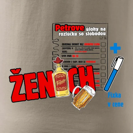 Tričko na rozlúčku s úlohami na chrbte + nápis ženích