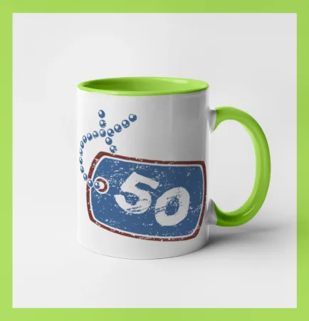 50 na krku štítok