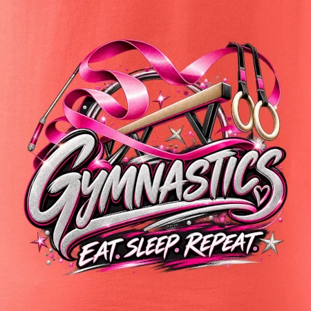 Gymnastická stuha a kruhy eat sleep repeat