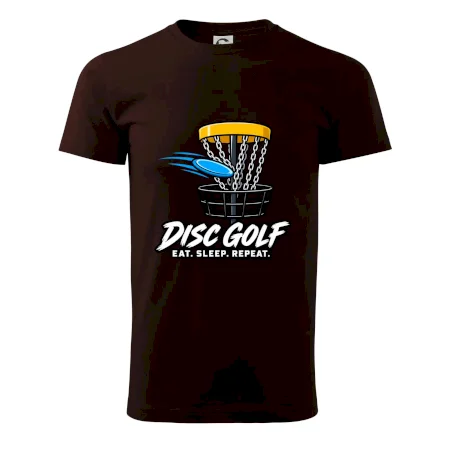 Discgolfový kôš s letiacim diskom eat sleep repeat
