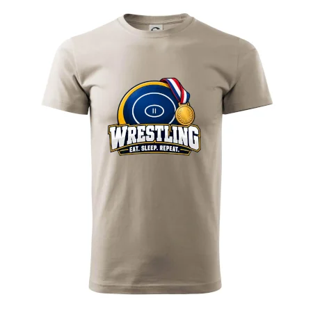 Zápasnická žíněnka se zlatou medailí eat sleep wrestling  repeat