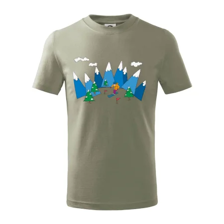 Lyžiar a farebné hory