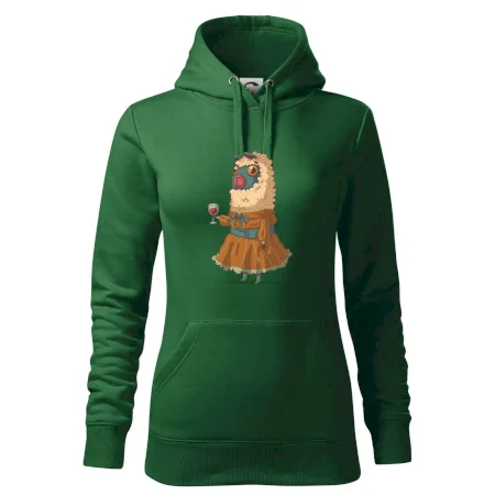 Alpaka s vínom žena