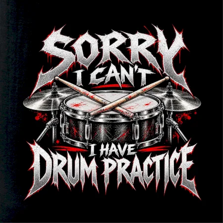 Sorry I cant I have drum practice metalový potisk