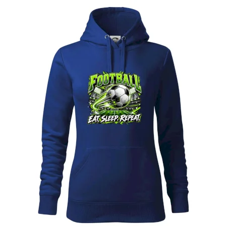 Futbalová lopta a štadión eat sleep repeat