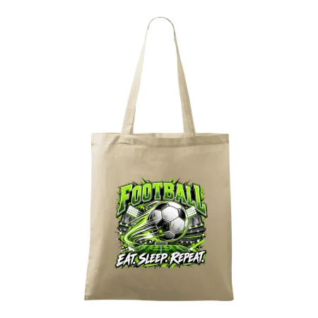 Futbalová lopta a štadión eat sleep repeat