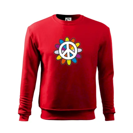 Peace symbol s kreslenou kvetinou
