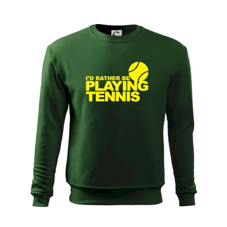 Playing tennis