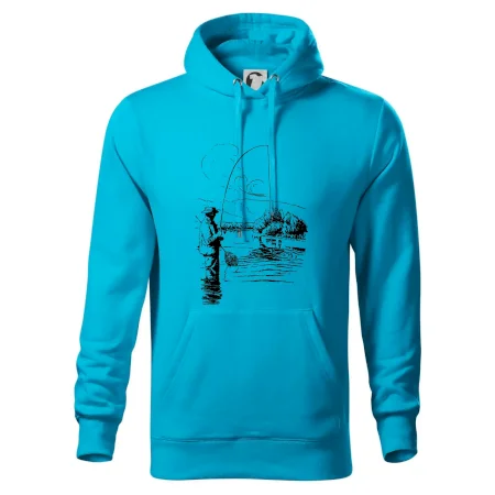 Kreslený rybár s podberákom