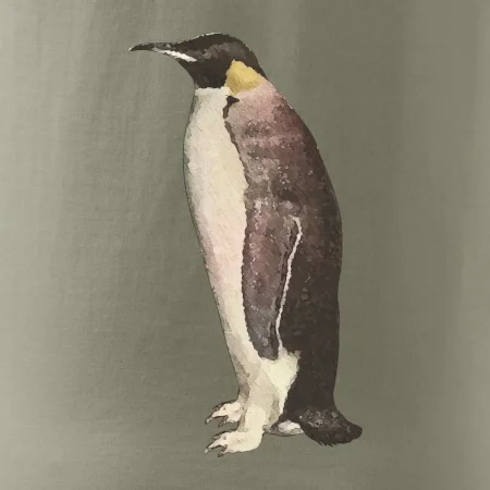 Tučniak kreslený vodovými farbami