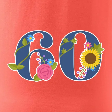 Kvetinové číslo kreslené - 60