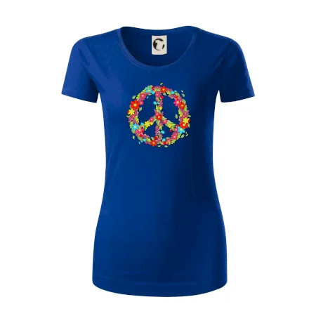 Peace symbol červené kvety