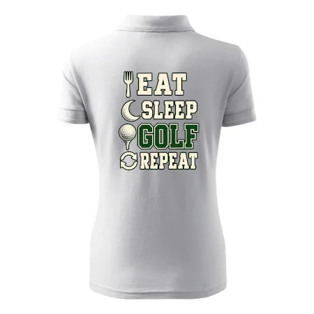 Eat sleep golf repeat typografie