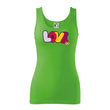 Love nápis s kvetinou
