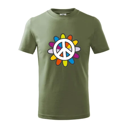 Peace symbol s kreslenou kvetinou