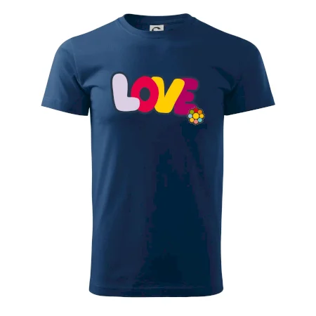 Love nápis s kvetinou