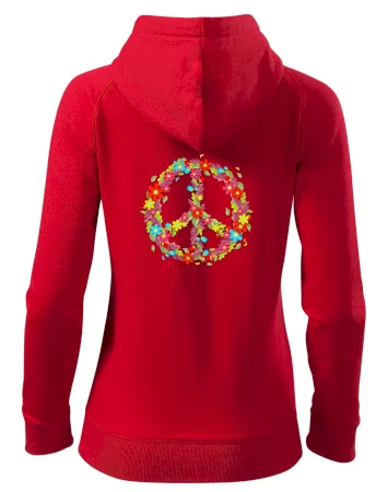 Peace symbol červené kvety