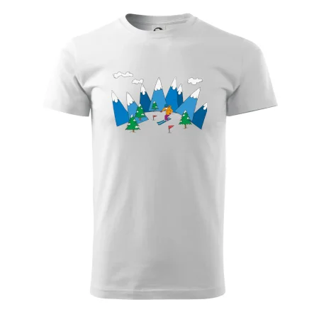 Lyžiar a farebné hory