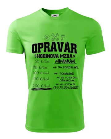 Hodinová mzda - opravár