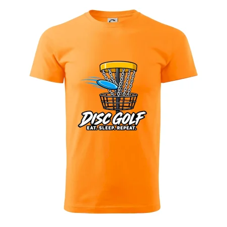 Discgolfový kôš s letiacim diskom eat sleep repeat