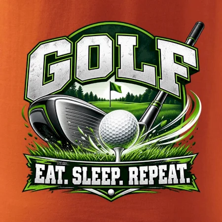 Golfová palica s loptičkou eat sleep repeat