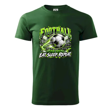 Futbalová lopta a štadión eat sleep repeat