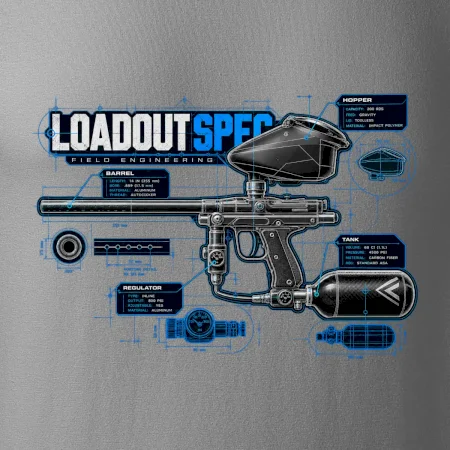 Technický výkres výstroja pre paintball