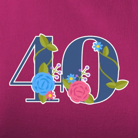 Kvetinové číslo kreslené - 40