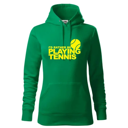 Playing tennis