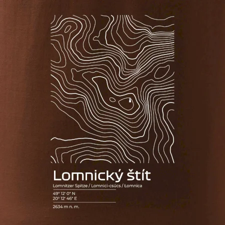 Lomnický štít - vrstevnice v obdĺžniku