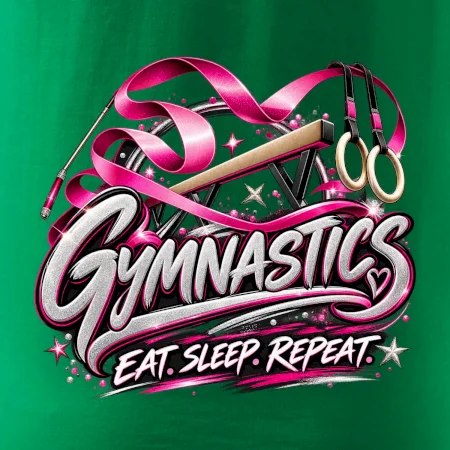 Gymnastická stuha a kruhy eat sleep repeat