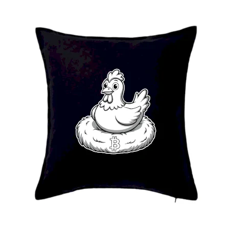 Kurča sediace na bitcoinovom hniezde