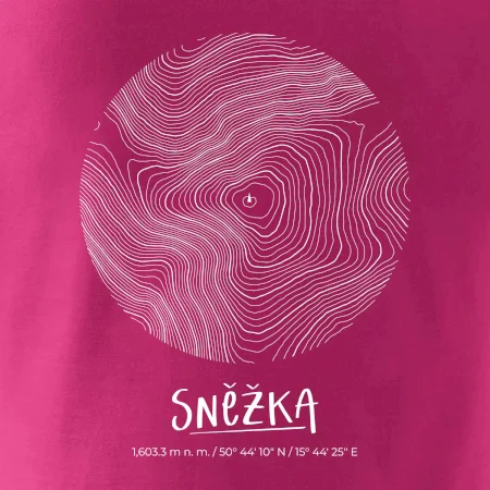 Sněžka - vrstevnice v kruhu