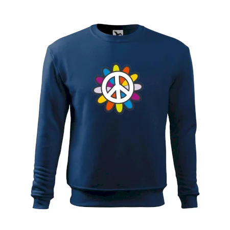 Peace symbol s kreslenou kvetinou