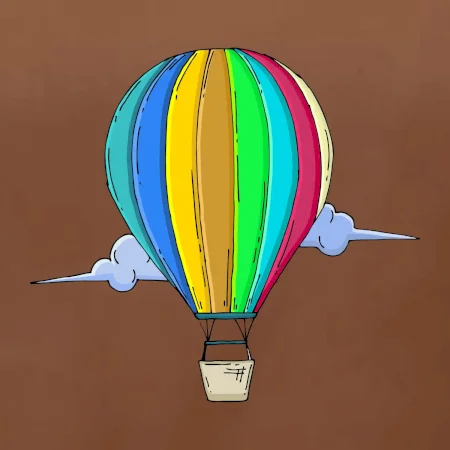 Teplovzdušný balón v oblakoch