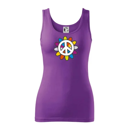 Peace symbol s kreslenou kvetinou