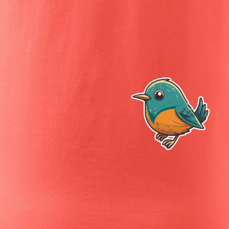 Vtáčik kreslený na prsníku