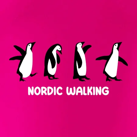 Nordic walking tučniaky - kreslený