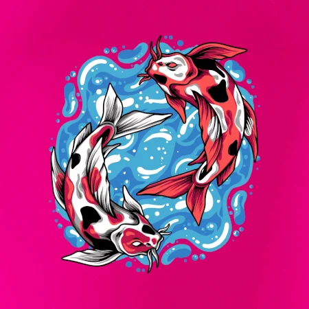 Yin & Yang Koi kapor - červený
